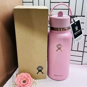 Hydro Flask Primrose Gold Wide Flex Straw Cap Stainless Steel Tumbler 32 oz